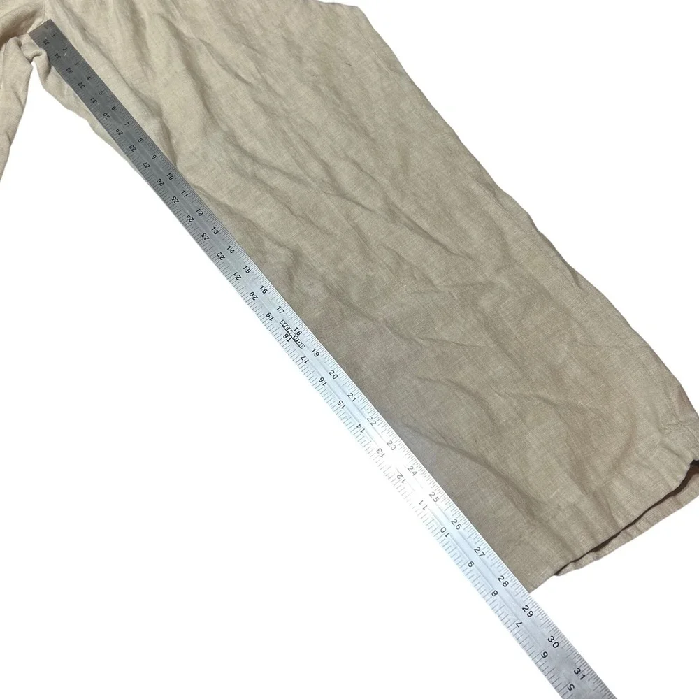 Jos A Bank Travelers Collection 100% Linen Pleated Pants Beige Mens 40x30